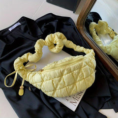 Cloud Pleated Crossbody Chest Bag Sling Shoulder Bag Women's Casual Waist Purse