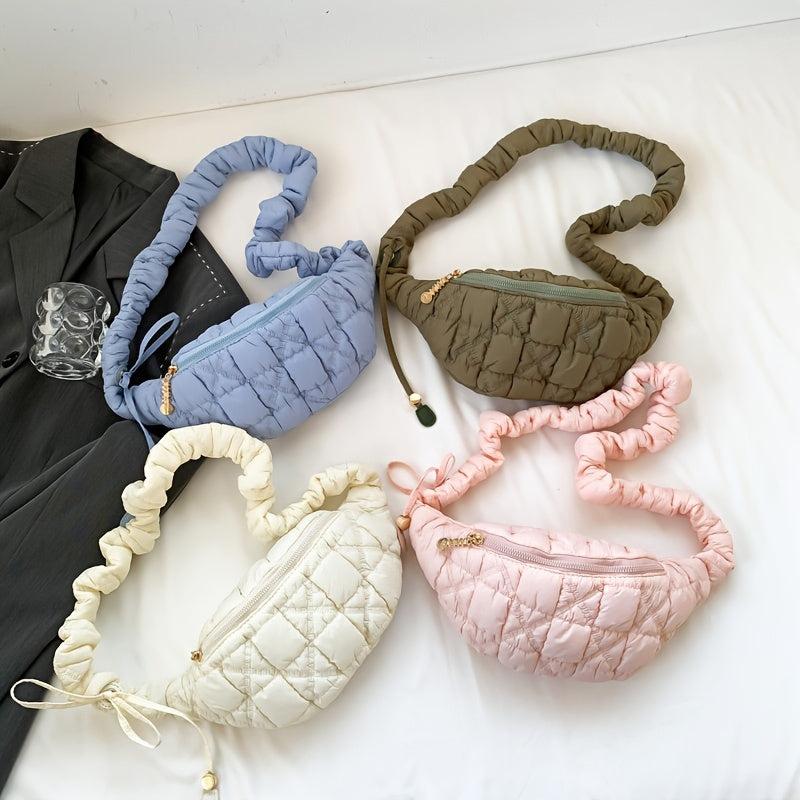Cloud Pleated Crossbody Chest Bag Sling Shoulder Bag Women's Casual Waist Purse