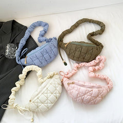Cloud Pleated Crossbody Chest Bag Sling Shoulder Bag Women's Casual Waist Purse
