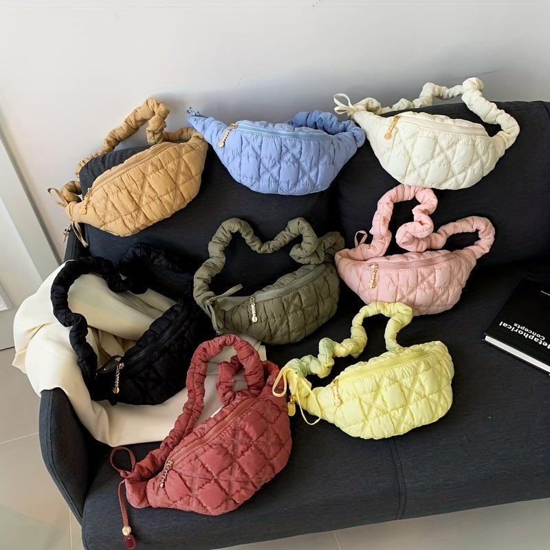 Cloud Pleated Crossbody Chest Bag Sling Shoulder Bag Women's Casual Waist Purse
