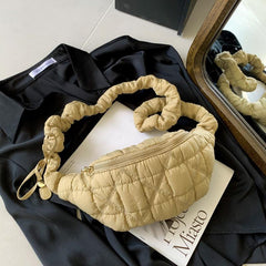 Cloud Pleated Crossbody Chest Bag Sling Shoulder Bag Women's Casual Waist Purse