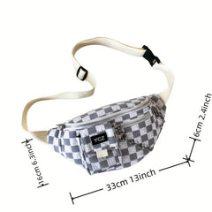 Checkerboard Waist Bag Y2K Street Wear Chest Bag Fanny Pack