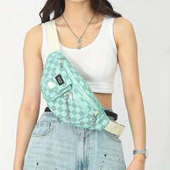 Checkerboard Waist Bag Y2K Street Wear Chest Bag Fanny Pack