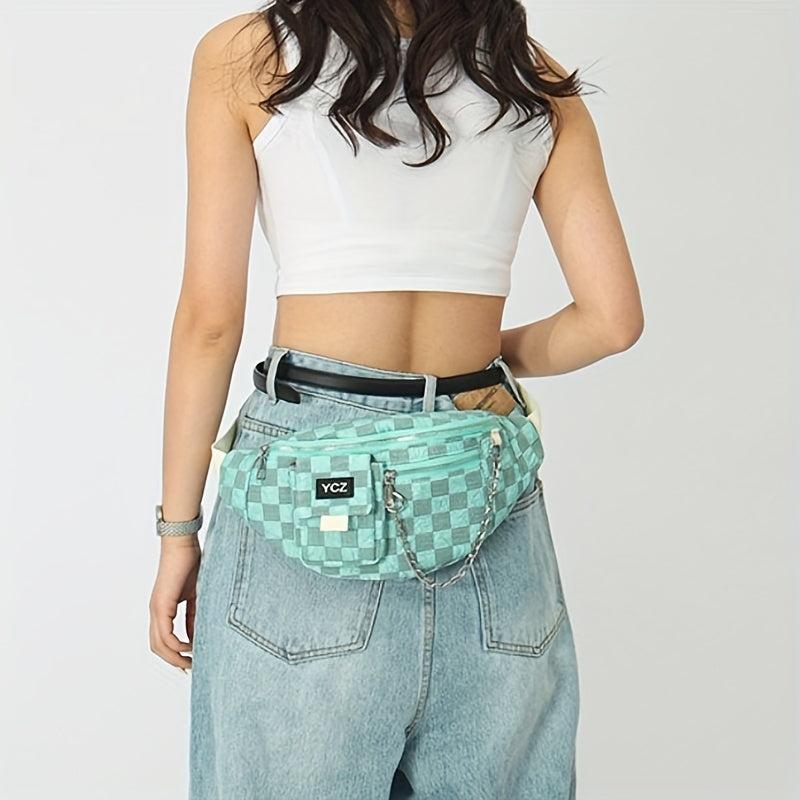 Checkerboard Waist Bag Y2K Street Wear Chest Bag Fanny Pack