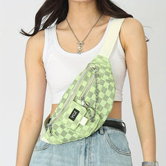 Checkerboard Waist Bag Y2K Street Wear Chest Bag Fanny Pack