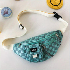 Checkerboard Waist Bag Y2K Street Wear Chest Bag Fanny Pack