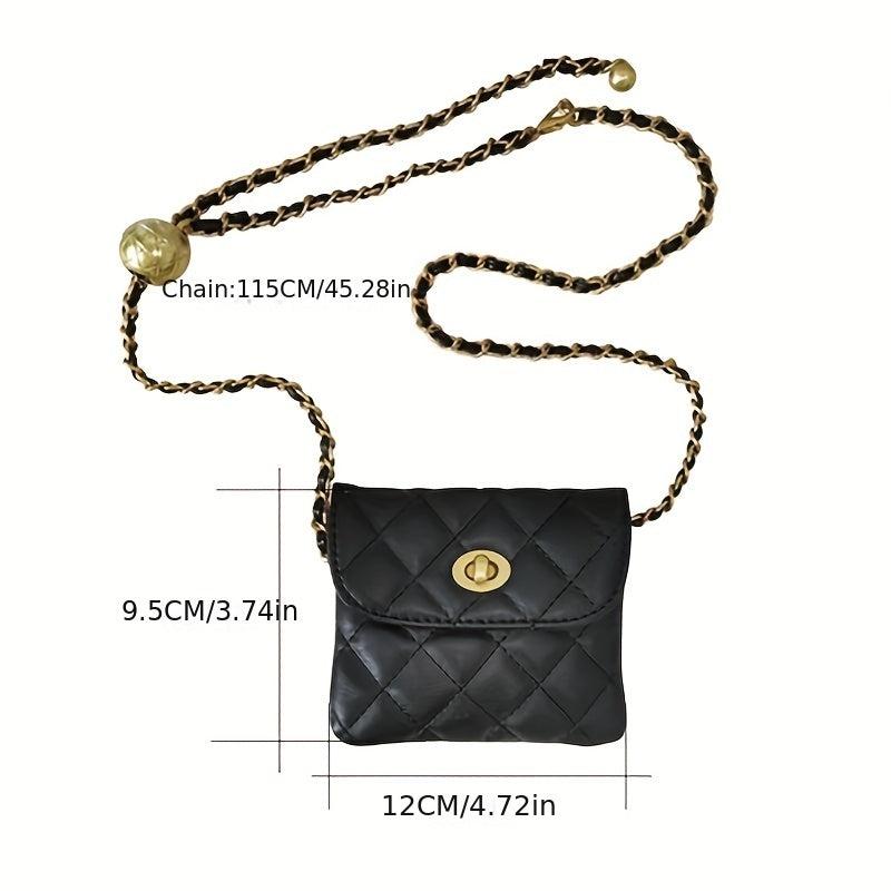 Quilted Flap Waist Bag Stylish Fanny Pack Crossbody Purse