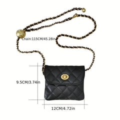 Quilted Flap Waist Bag Stylish Fanny Pack Crossbody Purse