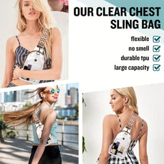 Transparent Waterproof Chest Bag Clear PVC Crossbody Bag Sling Bag & Purse