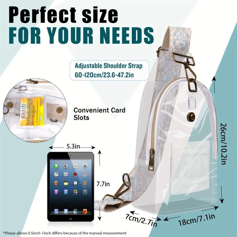 Transparent Waterproof Chest Bag Clear PVC Crossbody Bag Sling Bag & Purse