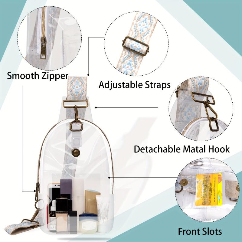 Transparent Waterproof Chest Bag Clear PVC Crossbody Bag Sling Bag & Purse