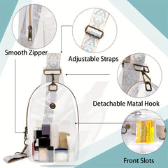 Transparent Waterproof Chest Bag Clear PVC Crossbody Bag Sling Bag & Purse