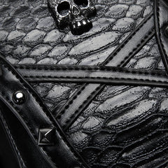 Halloween Punk Skull Waist Bag Gothic Rivets Decor Chest Bag