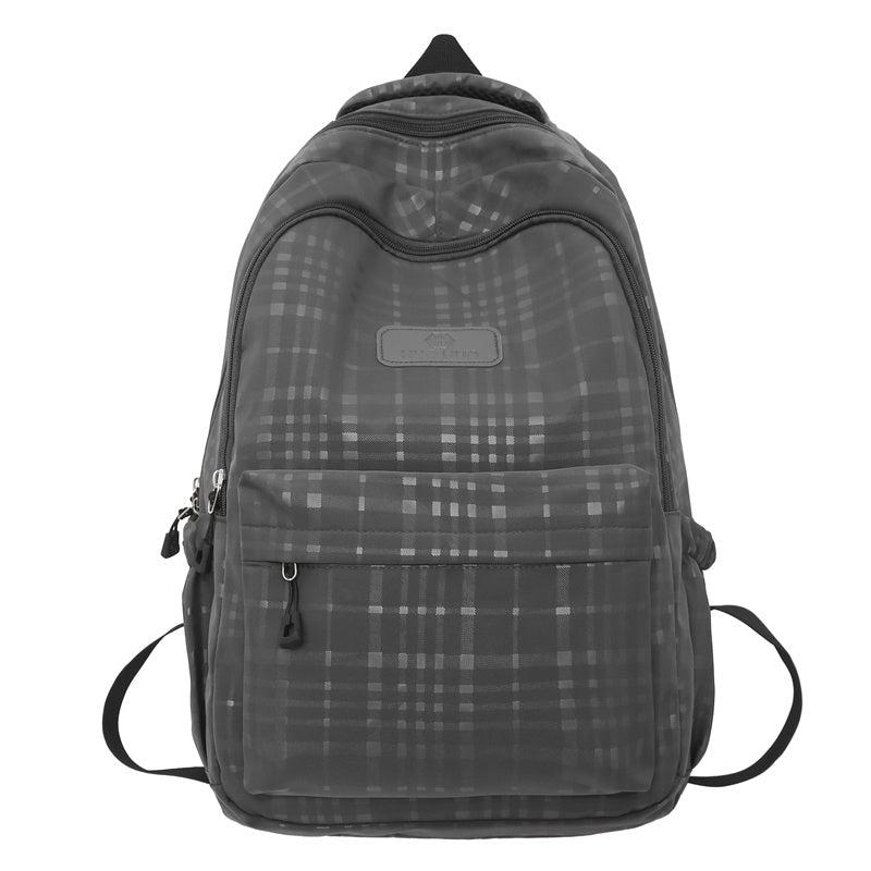 Large Capacity Plaid Backpack for Students