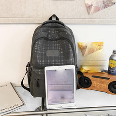 Large Capacity Plaid Backpack for Students