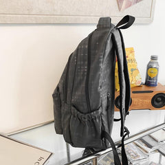 Large Capacity Plaid Backpack for Students