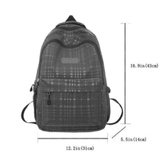 Large Capacity Plaid Backpack for Students