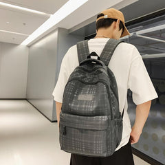 Large Capacity Plaid Backpack for Students
