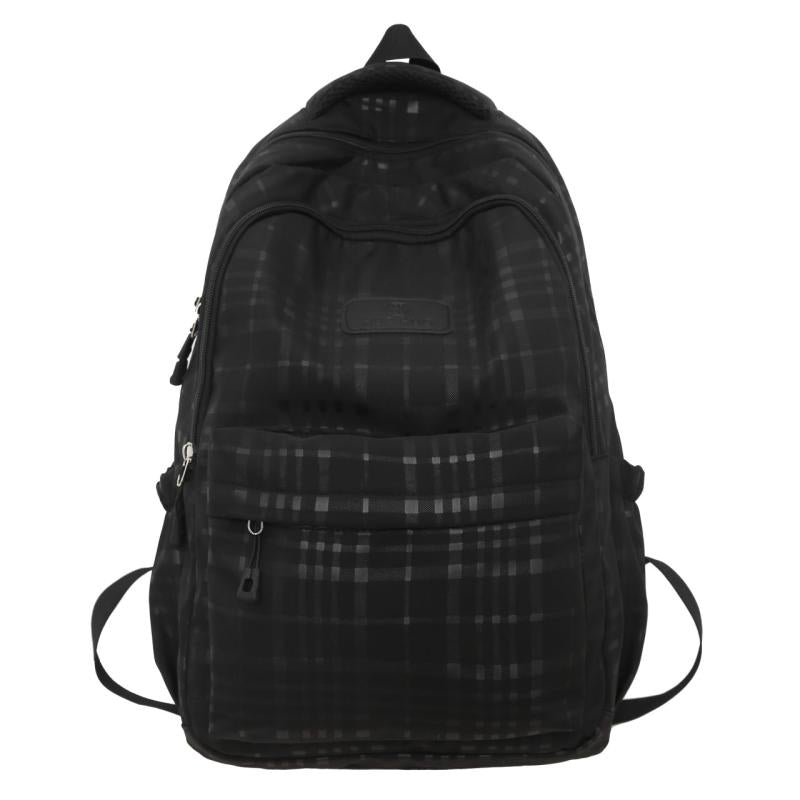 Large Capacity Plaid Backpack for Students