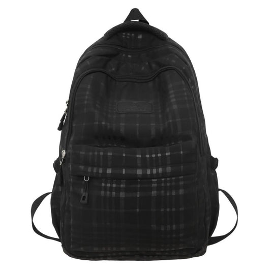 Large Capacity Plaid Backpack for Students