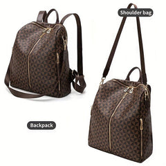 3pcs Women's Backpack Crossbody Handbag Wallet Set Argyle Backpack