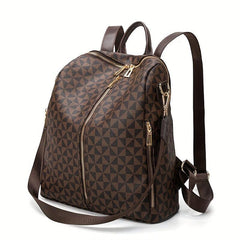 3pcs Women's Backpack Crossbody Handbag Wallet Set Argyle Backpack
