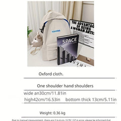 Casual Solid Backpack Preppy Students Schoolbag Outdoor Travel Bag