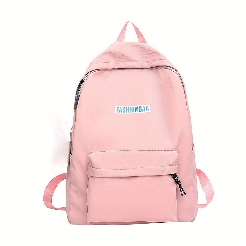 Casual Solid Backpack Preppy Students Schoolbag Outdoor Travel Bag