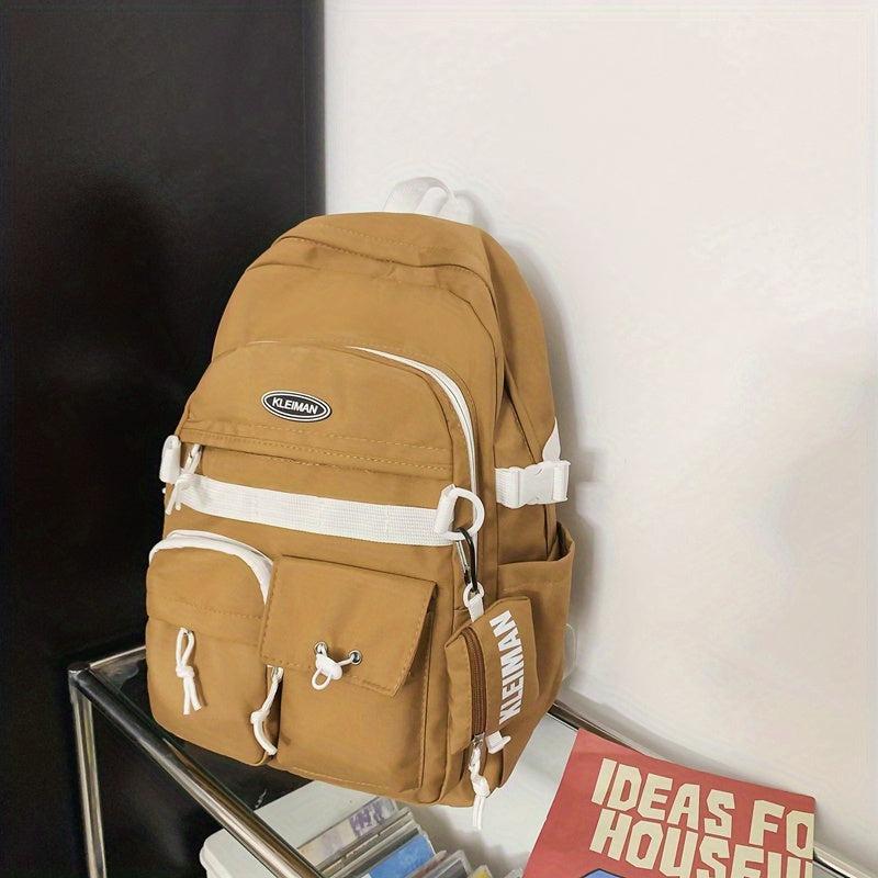 1pc Pocket Backpack With Coin Purse Casual Students Schoolbag Travel Bag