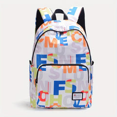 Letter Pattern Large Capacity Travel Laptop Backpack