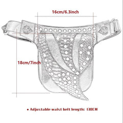 Punk Rivets Decor Waist Bag Gothic Fancy Pack Stylish Storage
