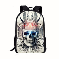 Personality Skull Rock Backpack For School Halloween Backpack