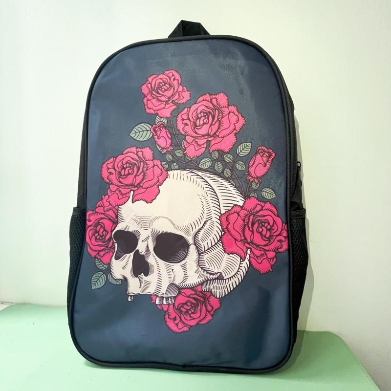 Personality Skull Rock Backpack For School Halloween Backpack