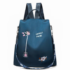 3D Embroidery Backpack For Women Splashproof Outdoor Travel Bag