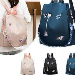 3D Embroidery Backpack For Women Splashproof Outdoor Travel Bag
