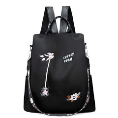 3D Embroidery Backpack For Women Splashproof Outdoor Travel Bag