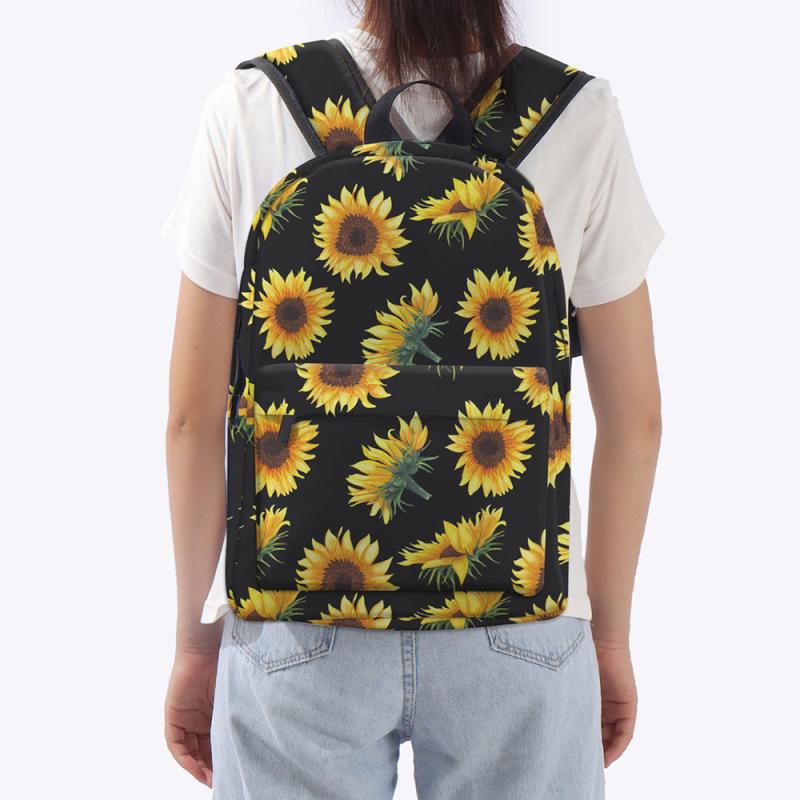 Sun Flower Pattern Backpack Women's Campus School Bag Large Capacity
