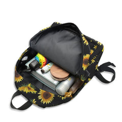 Sun Flower Pattern Backpack Women's Campus School Bag Large Capacity