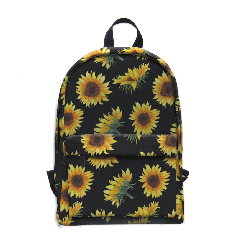 Sun Flower Pattern Backpack Women's Campus School Bag Large Capacity