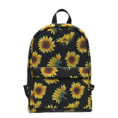 Sun Flower Pattern Backpack Women's Campus School Bag Large Capacity