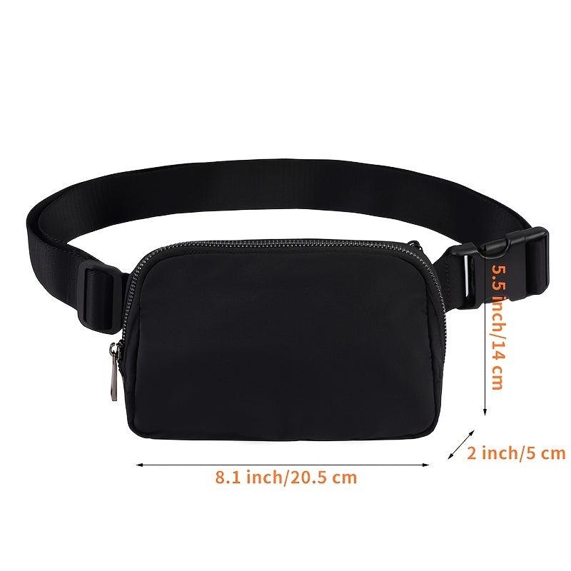 Nylon Sports Fanny Pack Waist Bag Zipper Solid Outdoor