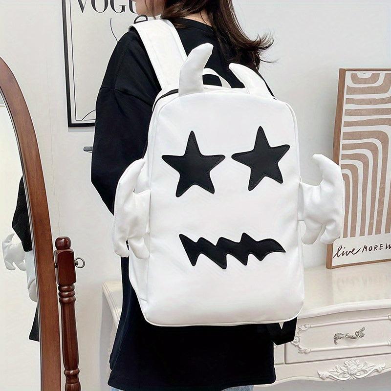 Funny Ghost Shape Backpack Hip Hop Street Style Student Backpack