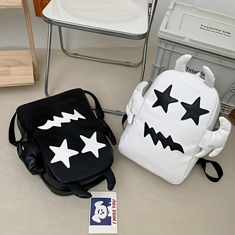 Funny Ghost Shape Backpack Hip Hop Street Style Student Backpack