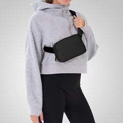 Waterproof Belt Bag Solid Zipper Fanny Pack Crossbody Chest Purse
