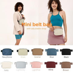 Waterproof Belt Bag Solid Zipper Fanny Pack Crossbody Chest Purse