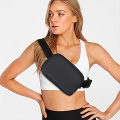 Waterproof Belt Bag Solid Zipper Fanny Pack Crossbody Chest Purse