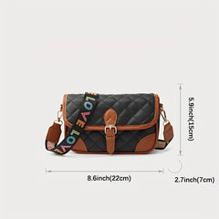 Quilted Crossbody Bag Textured Flap Bag Shoulder Bag