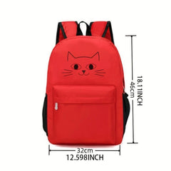 Women's Kitten Pattern Laptop Backpack 18x11in Travel Bag