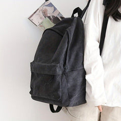 Canvas Backpack High Capacity Schoolbag For Women Men Frog Design