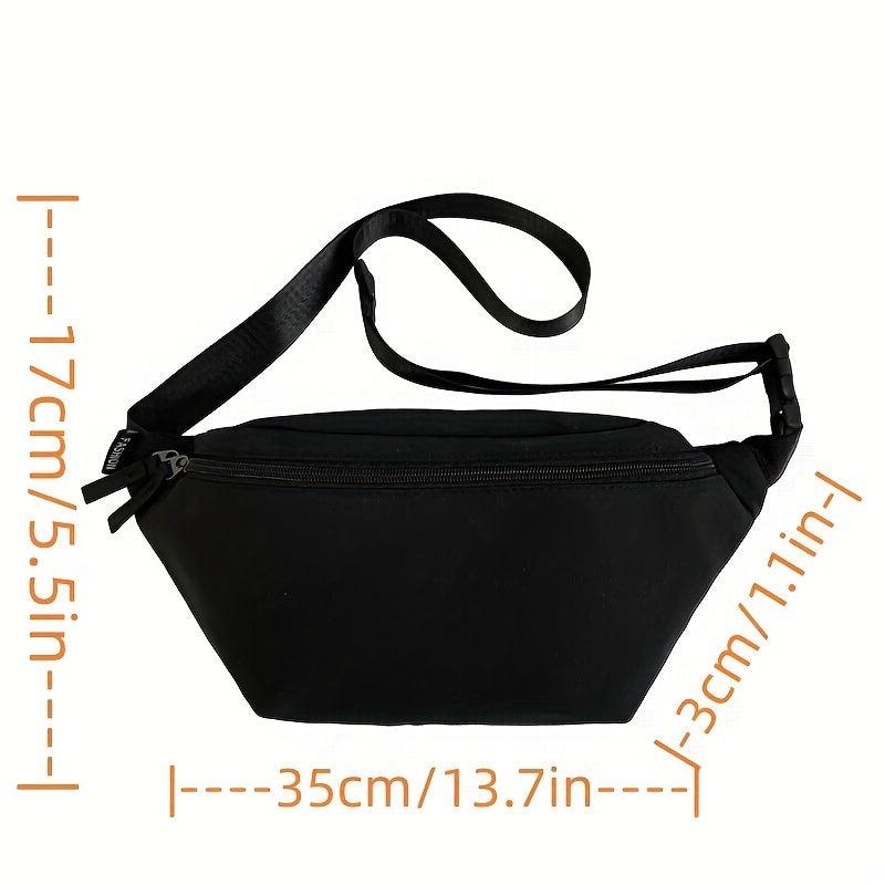 Casual Nylon Waist Bag Solid Chest Bag Outdoor Travel Crossbody Bag